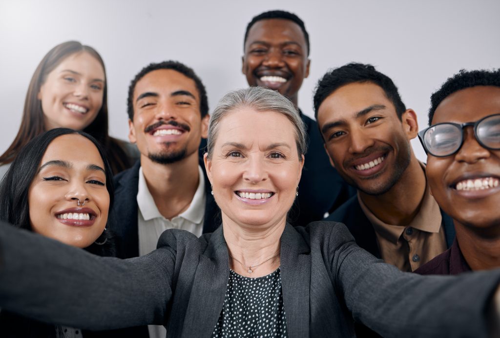 group of people smiling business