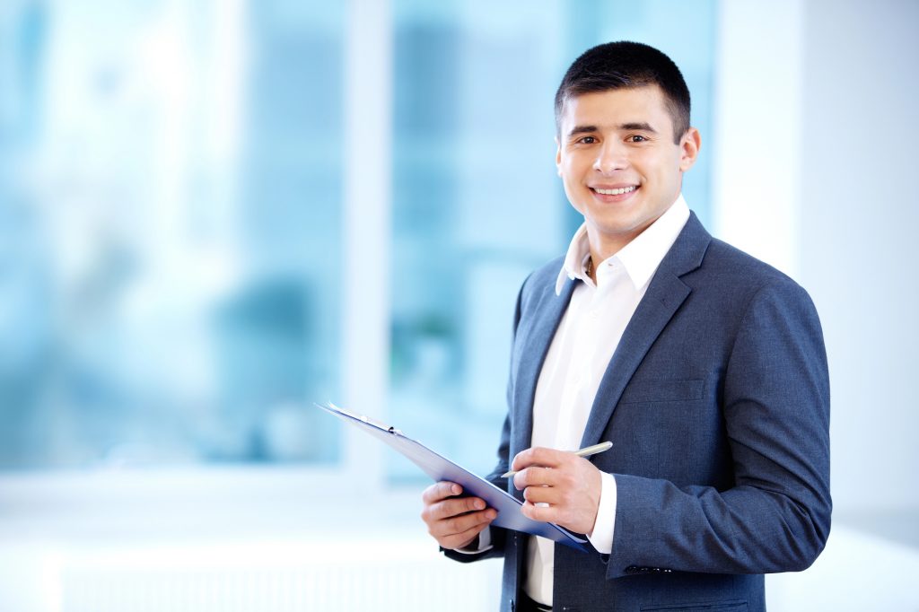 man standing in business suit