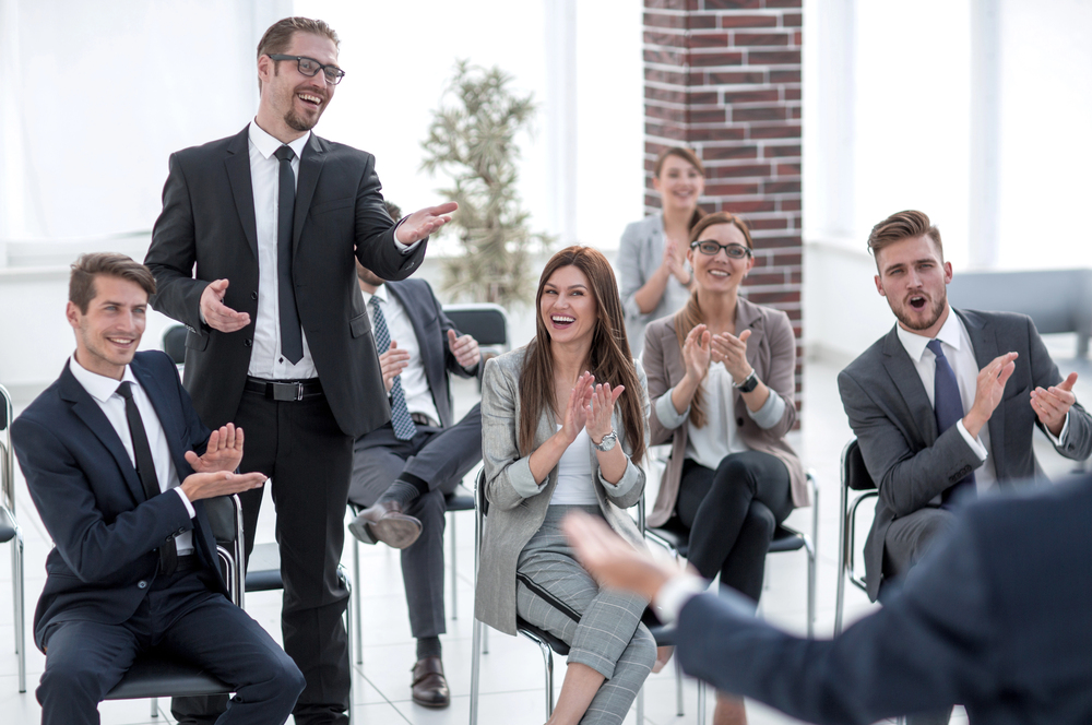 people at a business presentation